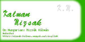 kalman mizsak business card
