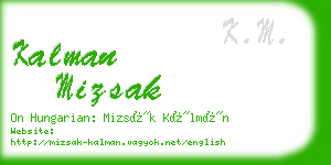 kalman mizsak business card